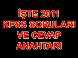 2011-KPSS A Grubu ve Öğretmenlik soru kitapçığı ve cevapları açıklandı