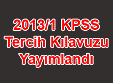 2013/1 KPSS Tercih Kılavuzu Yayımlandı