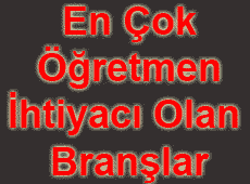 En Çok Öğretmen İhtiyacı Olan Branşlar